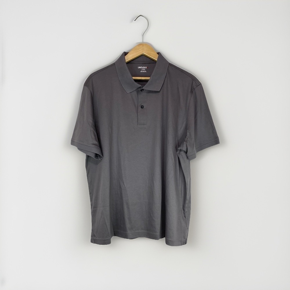 UNTUCKit Shirt Mens XL Damaschino Medallion Polo Golf Gray Performance
